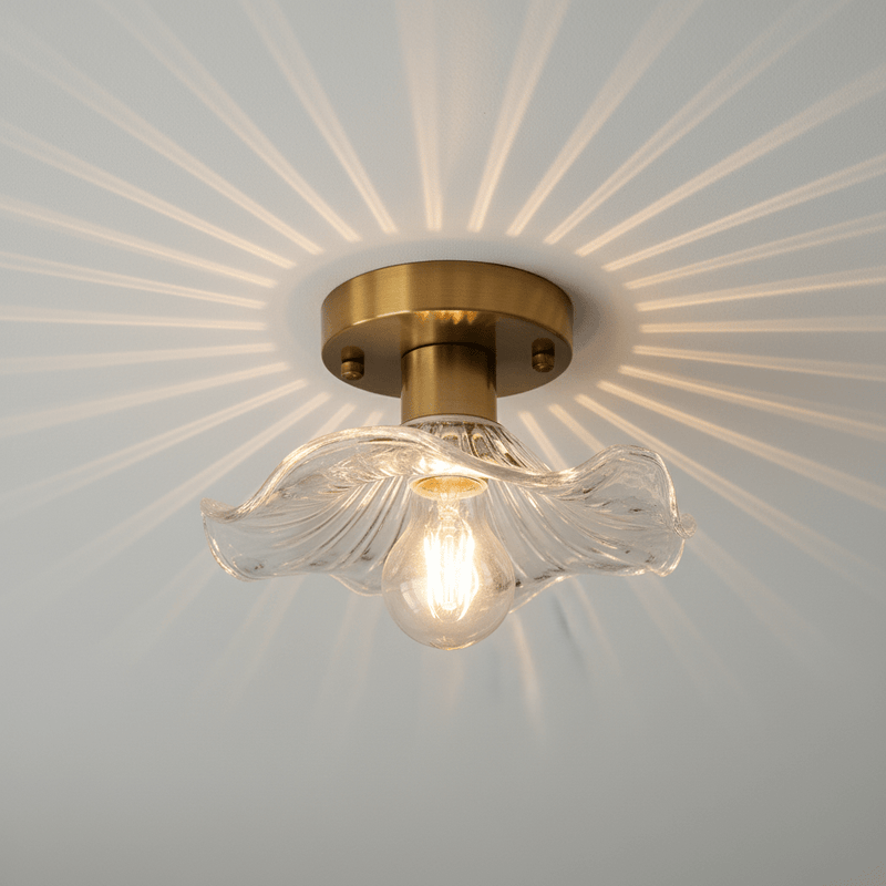 Zaevia Aurelia Ruffled Glass Flush Mount - Ceiling Light | Zaevia
