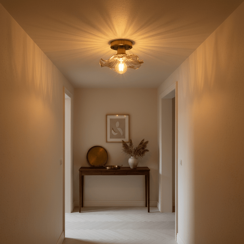 Zaevia Aurelia Ruffled Glass Flush Mount - Ceiling Light | Zaevia