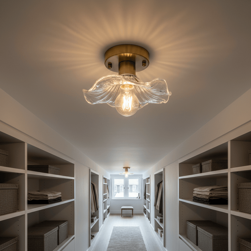 Zaevia Aurelia Ruffled Glass Flush Mount - Ceiling Light | Zaevia