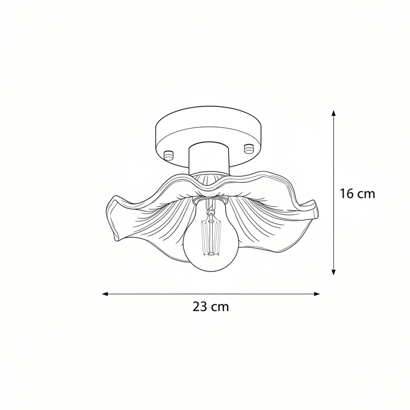 Zaevia Aurelia Ruffled Glass Flush Mount - Ceiling Light | Zaevia