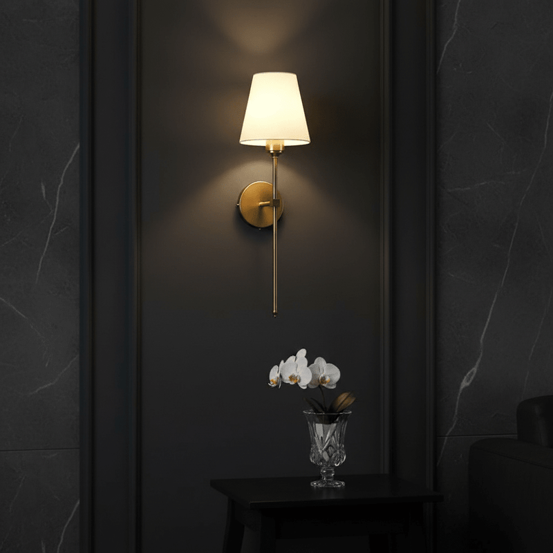 Aurelia Linen Tapered Wall Sconce - Lighting > Wall Lights > Wall Sconces > Diffused Light Wall Sconces | Zaevia
