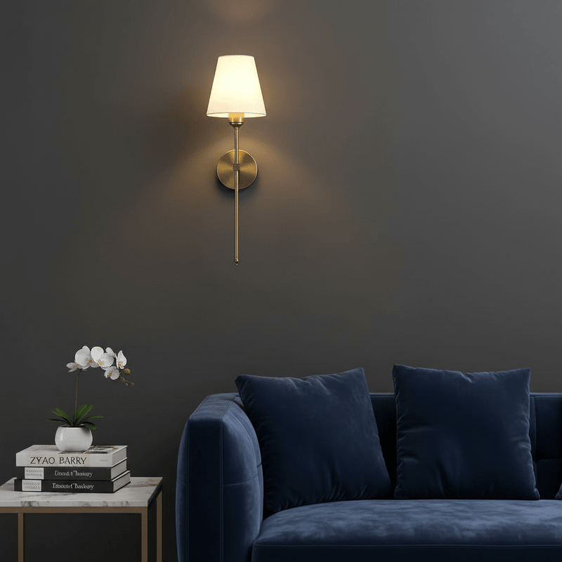 Aurelia Linen Tapered Wall Sconce - Lighting > Wall Lights > Wall Sconces > Diffused Light Wall Sconces | Zaevia