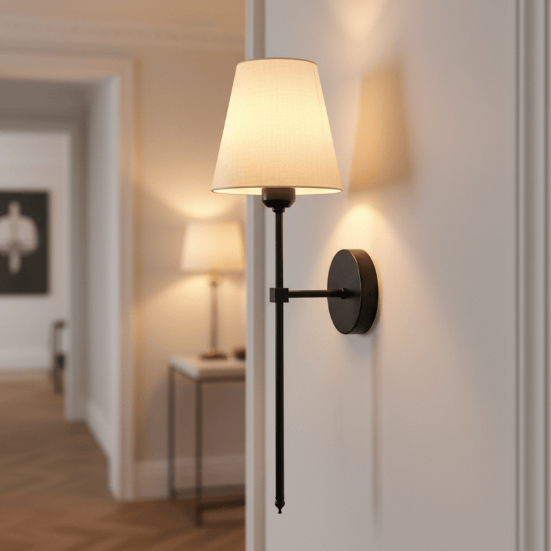 Aurelia Linen Tapered Wall Sconce - Lighting > Wall Lights > Wall Sconces > Diffused Light Wall Sconces | Zaevia