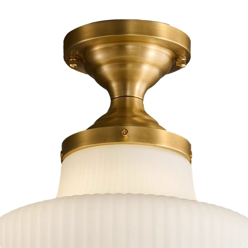 Aveline Ribbed Opal Glass Semi-Flush Mount