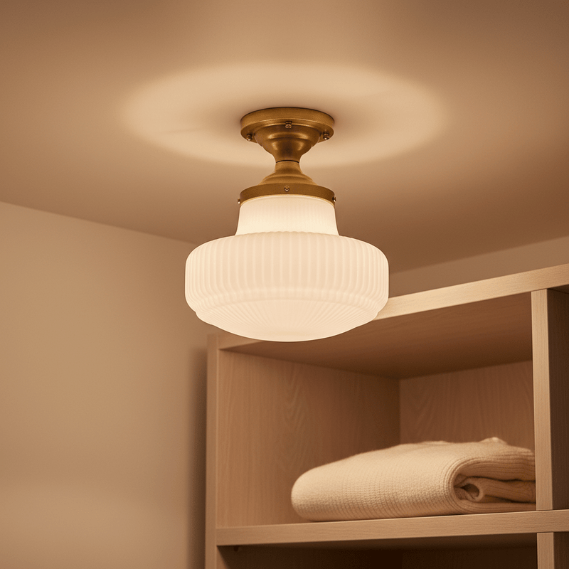 Aveline Ribbed Opal Glass Semi-Flush Mount