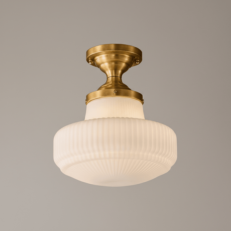 Aveline Ribbed Opal Glass Semi-Flush Mount