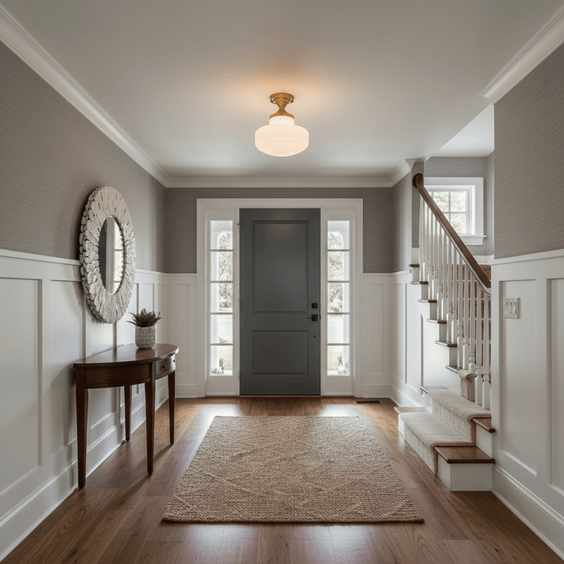 Aveline Ribbed Opal Glass Semi-Flush Mount