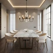 Zaevia Black Metal Crystal Chandelier French Empire Candelabra Multi Light Hardwired Ceiling Light - chandelier | Zaevia