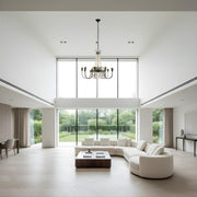 Zaevia Black Metal Crystal Chandelier French Empire Candelabra Multi Light Hardwired Ceiling Light - chandelier | Zaevia