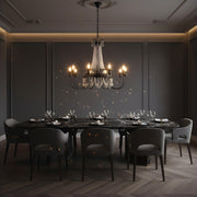 Zaevia Black Metal Crystal Chandelier French Empire Candelabra Multi Light Hardwired Ceiling Light - chandelier | Zaevia