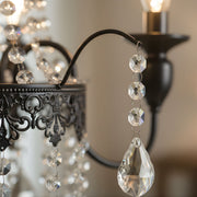 Zaevia Black Metal Crystal Chandelier French Empire Candelabra Multi Light Hardwired Ceiling Light - chandelier | Zaevia