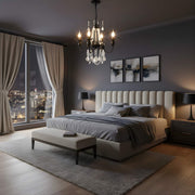 Zaevia Black Metal Crystal Chandelier French Empire Candelabra Multi Light Hardwired Ceiling Light - chandelier | Zaevia