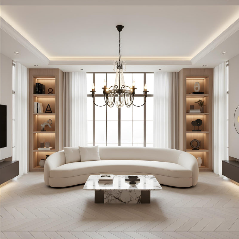 Zaevia Black Metal Crystal Chandelier French Empire Candelabra Multi Light Hardwired Ceiling Light - chandelier | Zaevia