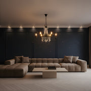 Zaevia Black Metal Crystal Chandelier French Empire Candelabra Multi Light Hardwired Ceiling Light - chandelier | Zaevia