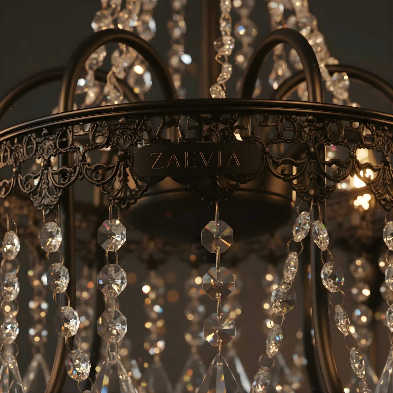 Ornate Metalwork and Crystal Detail