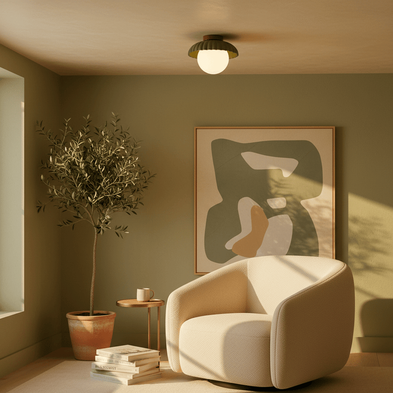 Capri Scalloped Retro Flush Mount - Ceiling Light | Zaevia