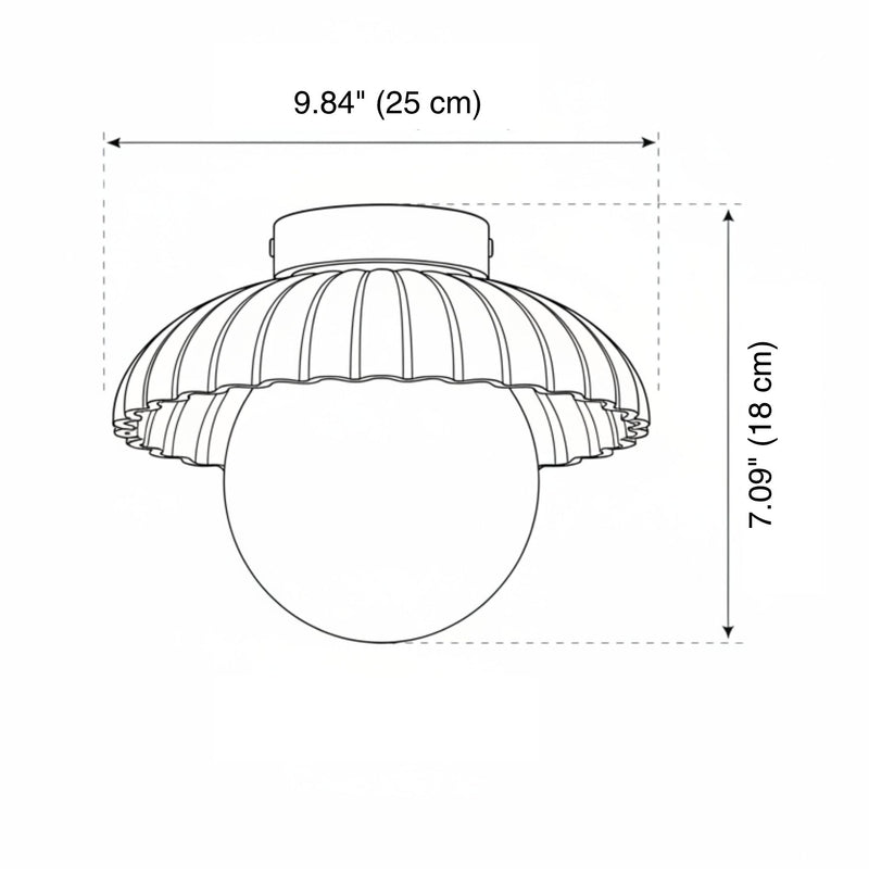 Capri Scalloped Retro Flush Mount - Ceiling Light | Zaevia