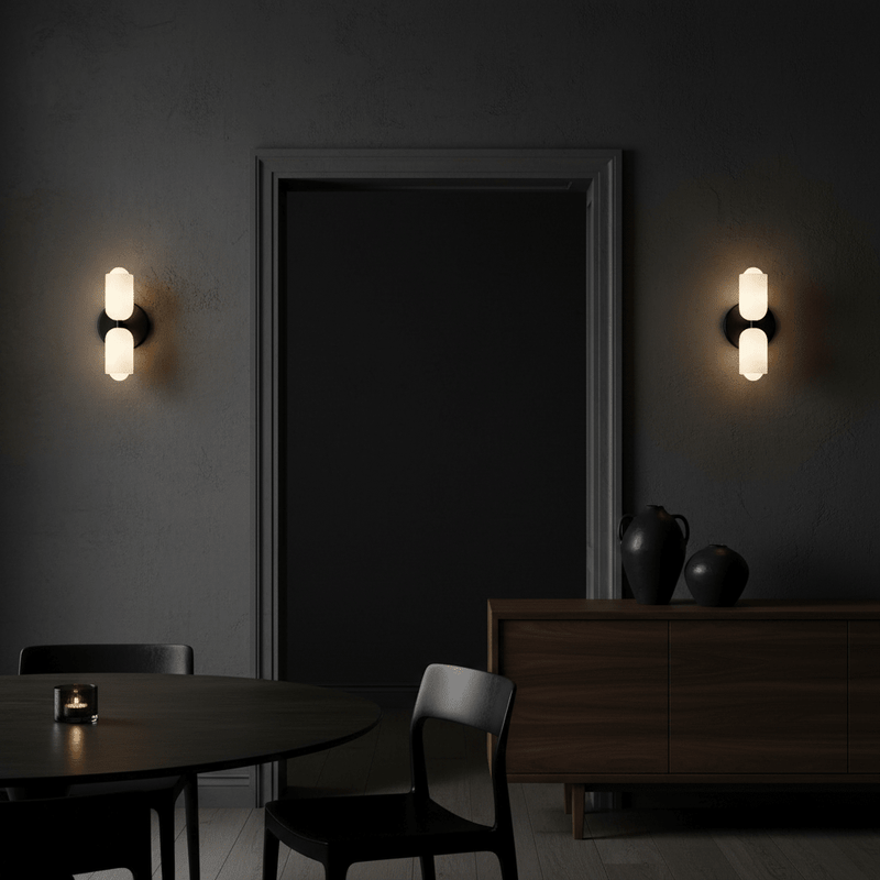 Zaevia Captiva: Opaline Dual Glass Sconce - Wall Light | Zaevia