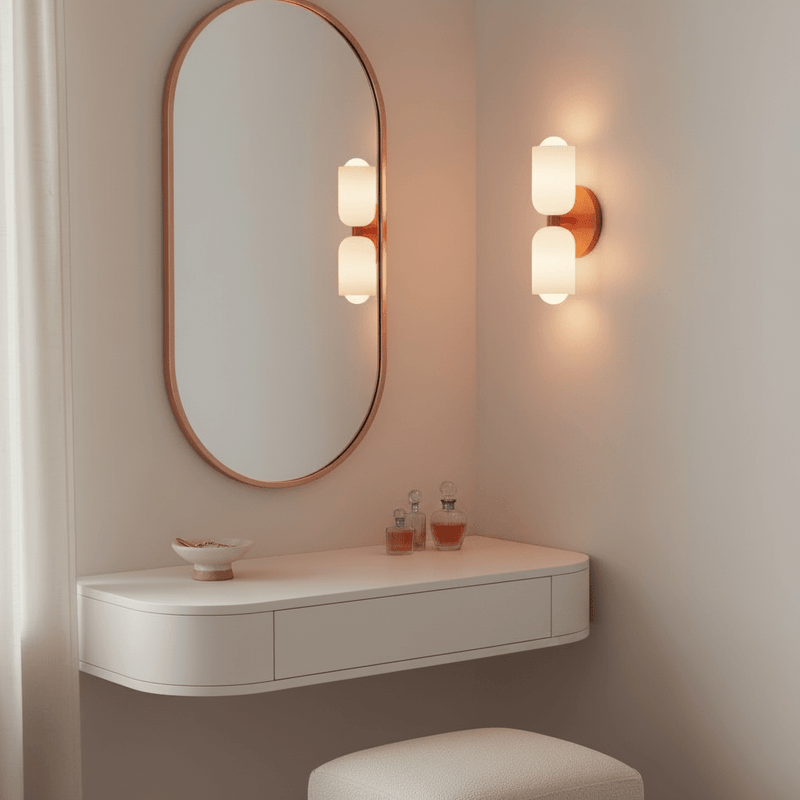 Zaevia Captiva: Opaline Dual Glass Sconce - Wall Light | Zaevia