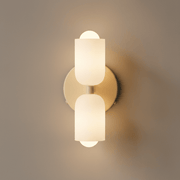 Zaevia Captiva: Opaline Dual Glass Sconce - Wall Light | Zaevia