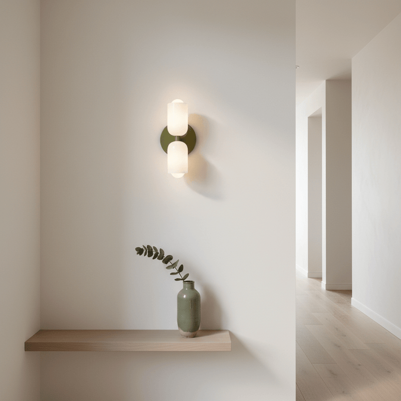 Zaevia Captiva: Opaline Dual Glass Sconce - Wall Light | Zaevia