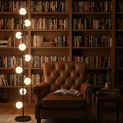 Zaevia Cascading Globe Floor Lamp 9 Light Frosted Opal Mid Century Modern Standing Light - Floor lamp | Zaevia