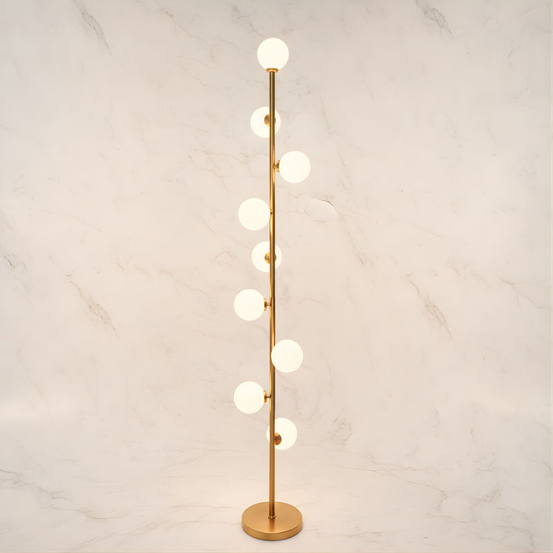 Zaevia Cascading Globe Floor Lamp 9 Light Frosted Opal Mid Century Modern Standing Light - Floor lamp | Zaevia