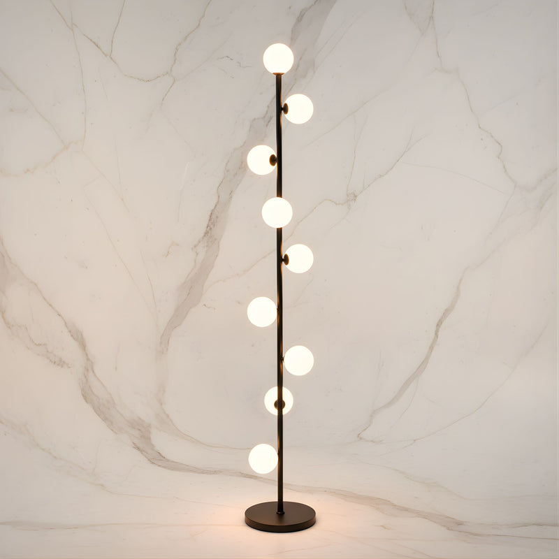 Zaevia Cascading Globe Floor Lamp 9 Light Frosted Opal Mid Century Modern Standing Light - Floor lamp | Zaevia