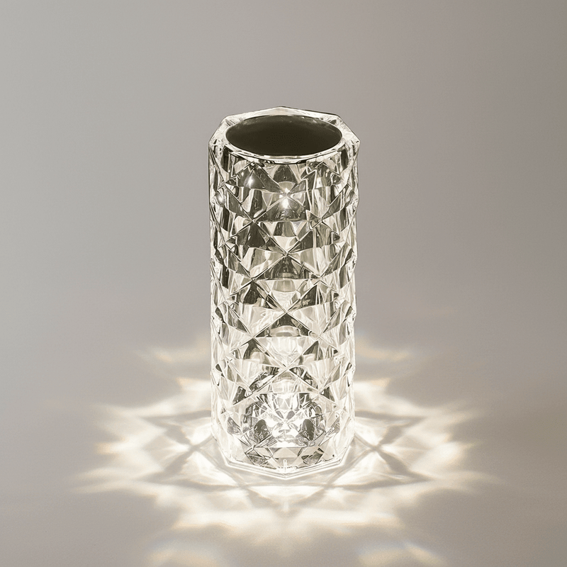 Zaevia Stellar Cube – Multifaceted Glass & Polished Chrome Rechargeable Lamp - | Zaevia
