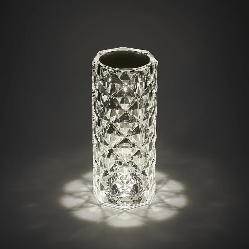 Zaevia Stellar Cube – Multifaceted Glass & Polished Chrome Rechargeable Lamp - | Zaevia