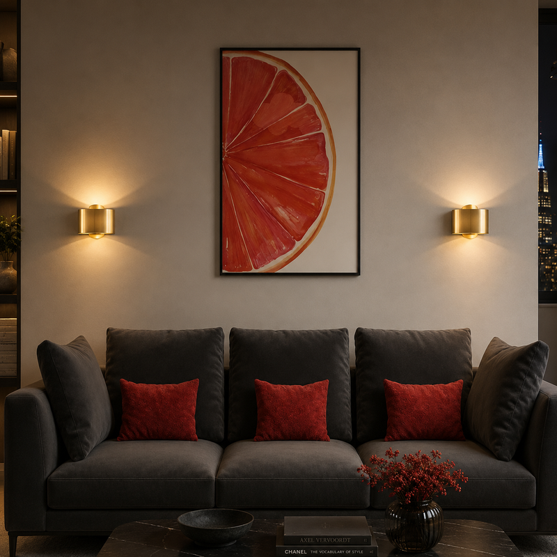 Crest Gold-Finish Cylinder Wall Sconce