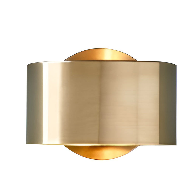 Crest Gold-Finish Cylinder Wall Sconce