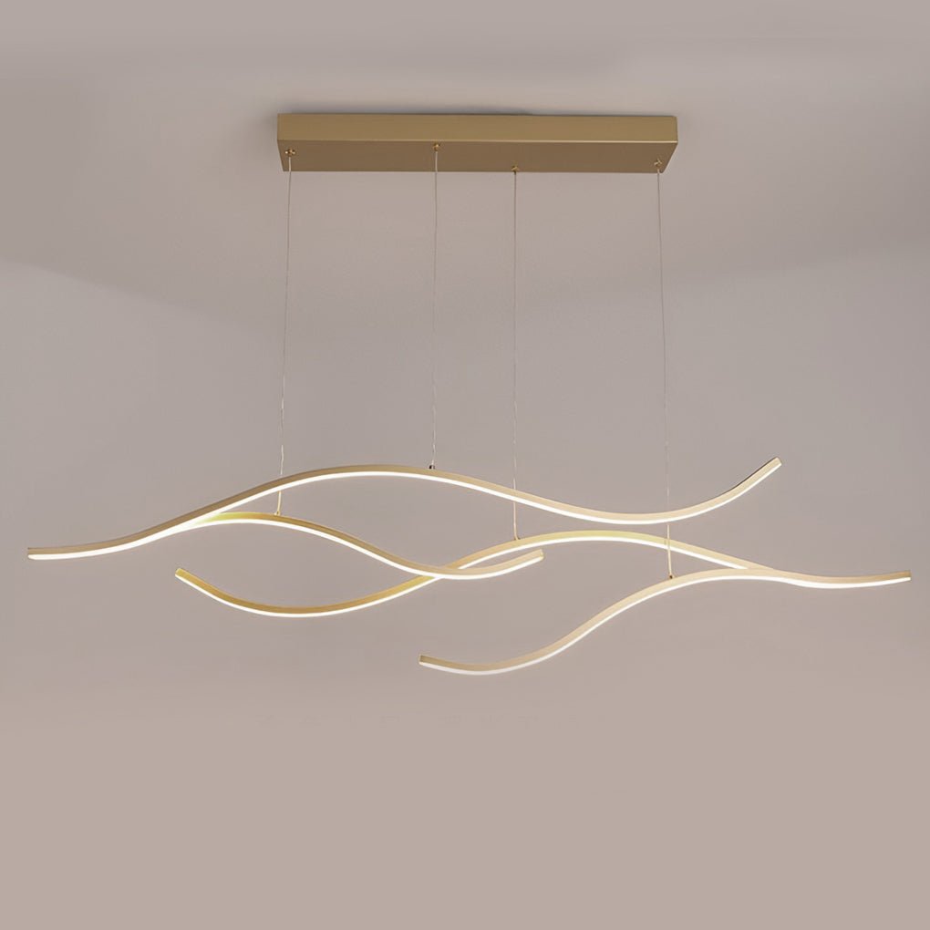 Curved Wavy Pendant Light with Integrated LED