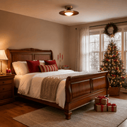 Disk Walnut & Brass Flush Mount Ceiling Light - Ceiling Light | Zaevia