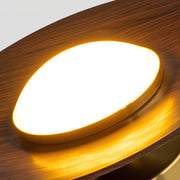 Disk Walnut & Brass Flush Mount Ceiling Light - Ceiling Light | Zaevia