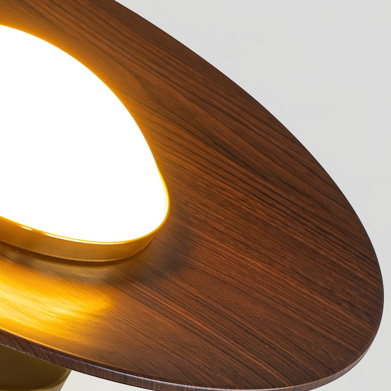 Disk Walnut & Brass Flush Mount Ceiling Light - Ceiling Light | Zaevia