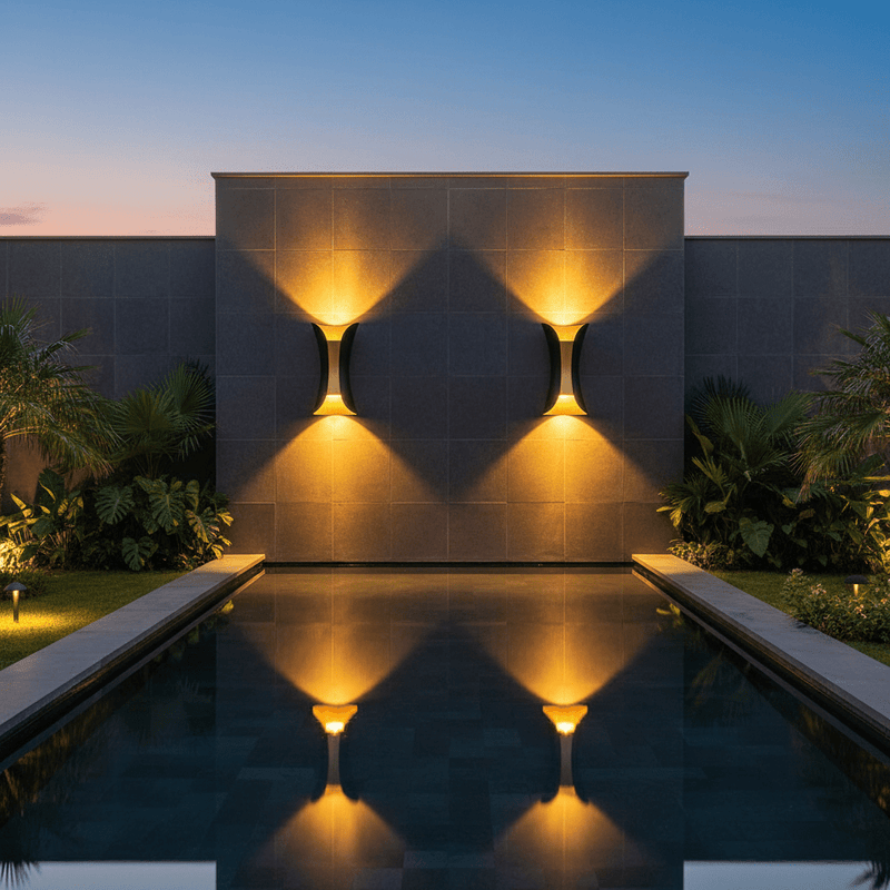 Zaevia DuoLux Hourglass Outdoor Wall Sconce | Modern Dual - Directional LED Light - Lighting > Outdoor Lighting > Outdoor Wall Lighting > Up & Down Wall Lights | Zaevia