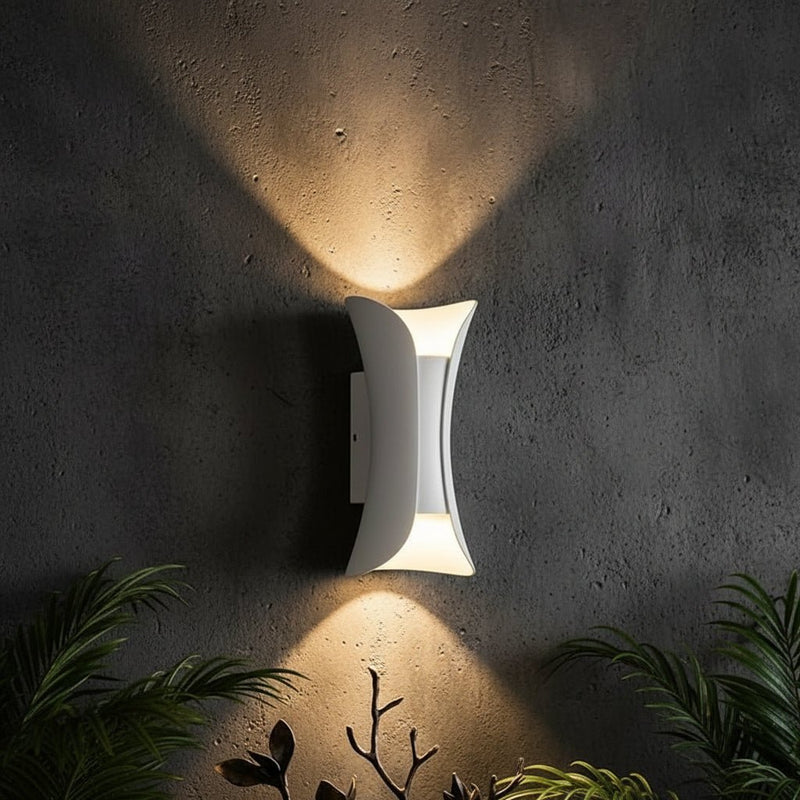 Zaevia DuoLux Hourglass Outdoor Wall Sconce | Modern Dual - Directional LED Light - Lighting > Outdoor Lighting > Outdoor Wall Lighting > Up & Down Wall Lights | Zaevia