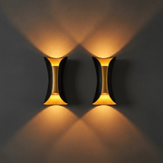 Zaevia DuoLux Hourglass Outdoor Wall Sconce | Modern Dual - Directional LED Light - Lighting > Outdoor Lighting > Outdoor Wall Lighting > Up & Down Wall Lights | Zaevia