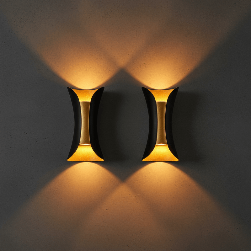 Zaevia DuoLux Hourglass Outdoor Wall Sconce | Modern Dual - Directional LED Light - Lighting > Outdoor Lighting > Outdoor Wall Lighting > Up & Down Wall Lights | Zaevia