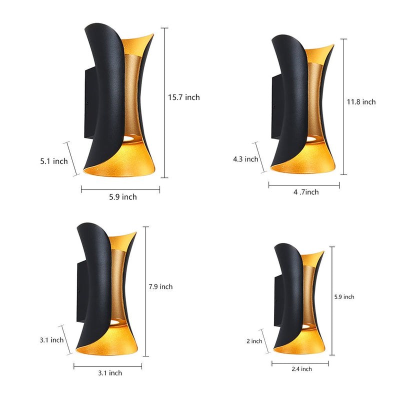 Zaevia DuoLux Hourglass Outdoor Wall Sconce | Modern Dual - Directional LED Light - Lighting > Outdoor Lighting > Outdoor Wall Lighting > Up & Down Wall Lights | Zaevia
