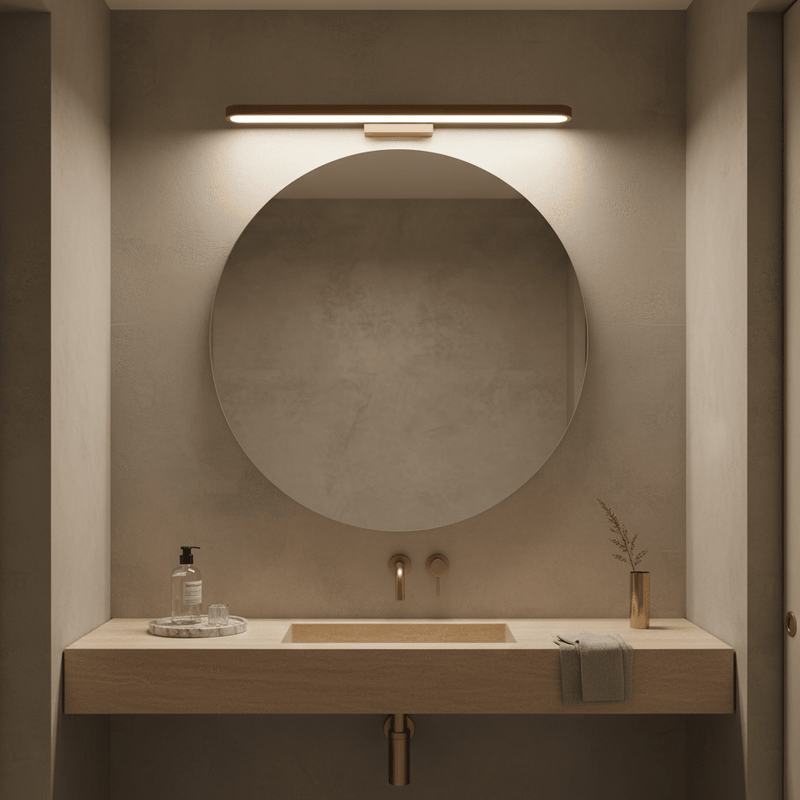 Zaevia Elora Slim LED Mirror Wrap Vanity Light: Seamless Halo Bar - Ceiling Light | Zaevia