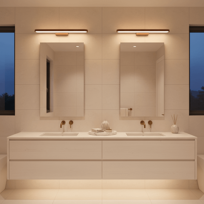 Zaevia Elora Slim LED Mirror Wrap Vanity Light: Seamless Halo Bar - Ceiling Light | Zaevia