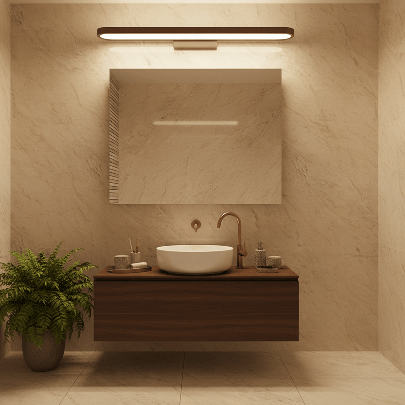 Zaevia Elora Slim LED Mirror Wrap Vanity Light: Seamless Halo Bar - Ceiling Light | Zaevia