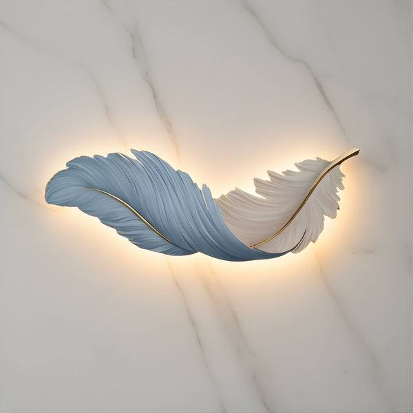 Zaevia Sculptural Feather Wall Light USB Rechargeable LED Art Deco Decorative Sconce - wall light | Zaevia