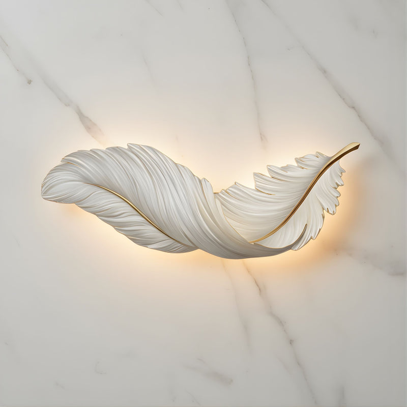 Zaevia Sculptural Feather Wall Light USB Rechargeable LED Art Deco Decorative Sconce - wall light | Zaevia