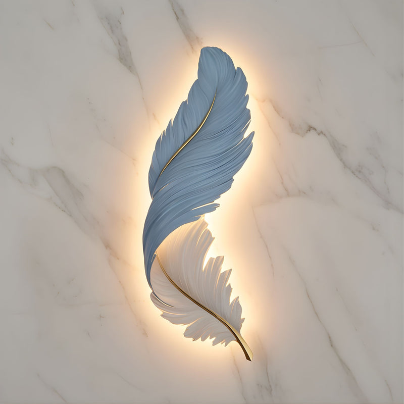 Zaevia Sculptural Feather Wall Light USB Rechargeable LED Art Deco Decorative Sconce - wall light | Zaevia