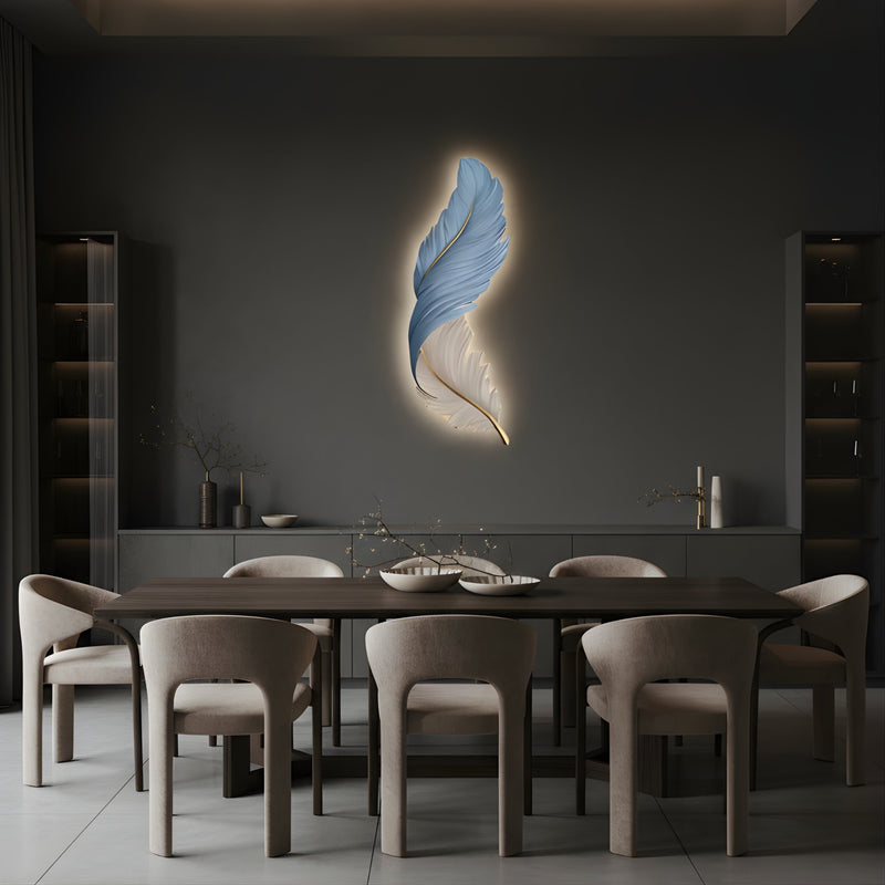 Zaevia Sculptural Feather Wall Light USB Rechargeable LED Art Deco Decorative Sconce - wall light | Zaevia