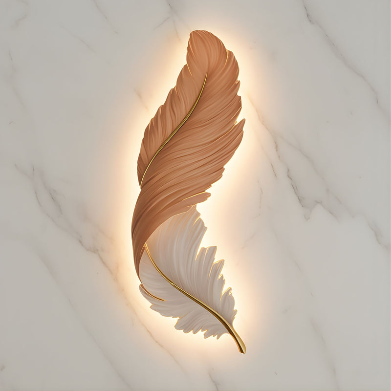 Zaevia Sculptural Feather Wall Light USB Rechargeable LED Art Deco Decorative Sconce - wall light | Zaevia