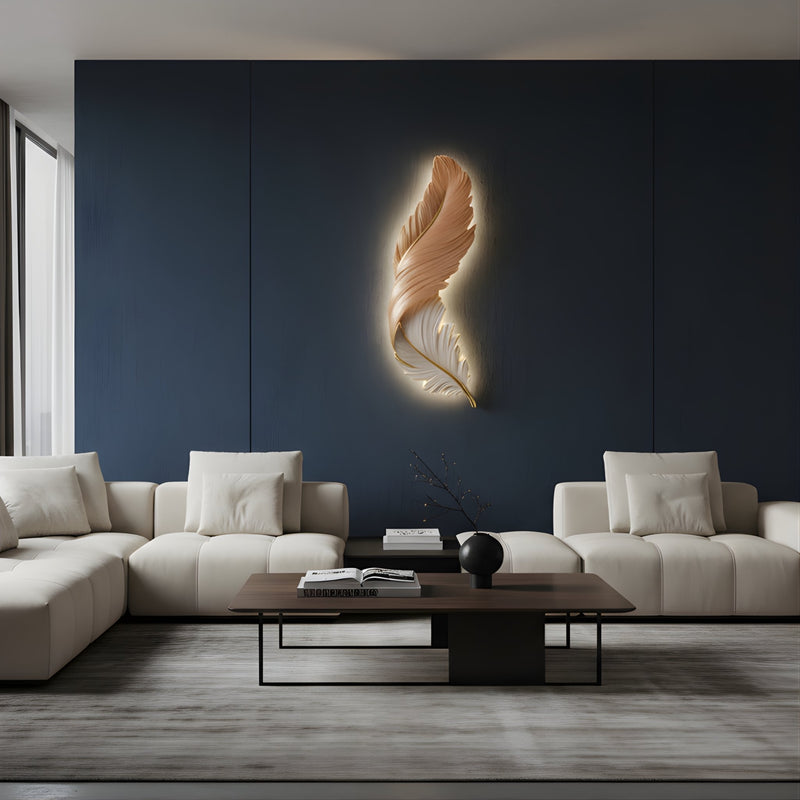 Zaevia Sculptural Feather Wall Light USB Rechargeable LED Art Deco Decorative Sconce - wall light | Zaevia